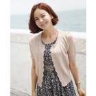 Scallop-edge Short-sleeve Cardigan