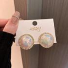 Faux Pearl Rhinestone Earring 1 Pair - Iridescent - One Size