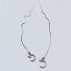 925 Silver Moon And Star Drop Earring