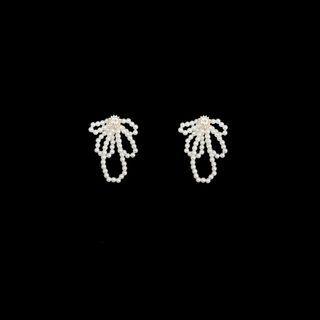 Rhinestone Drop Earring 1 Pair - S925 Silver Needle Stud Earrings - One Size