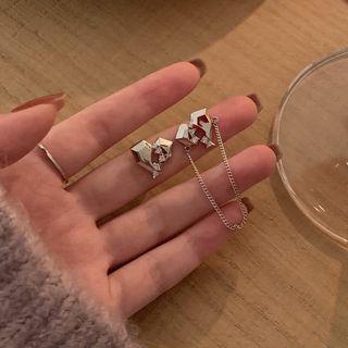 Asymmetrical Heart Earring / Clip-on Earring