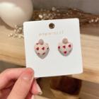 Heart Stud Earring 1 Pair - Beige - One Size