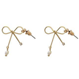 Pearl Bow Dangle Earring