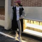 Loose-fit Colorblock Hooded Coat
