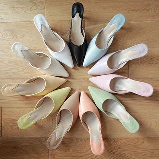 Pastel Kitten-heel Mules In 11 Colors