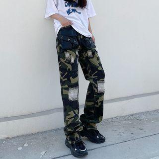 Camouflage Shift Cargo Pants