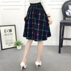 Plaid High-waist A-line Skirt