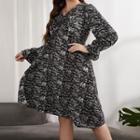 Printed Ruched A-line Dress