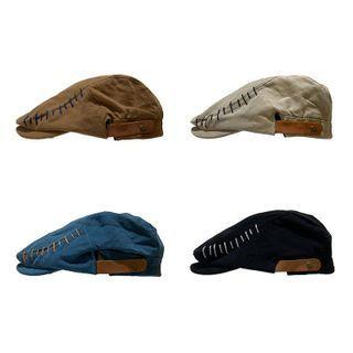 Contrast Stitch Flat Cap
