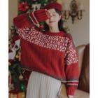 Printed Sweater / Midi Knit Skirt