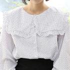 Frilled Bertha-collar Dot Shirt