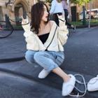 V-neck Sweater / Straight Leg Jeans