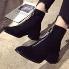 Zip-front Chunky-heel Ankle Boots