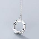 925 Sterling Silver Layered Hoop Pendant Necklace S925 Sterling Silver Pendant Necklace - One Size