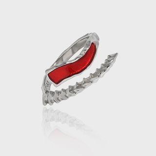 925 Sterling Silver Bone Open Ring Adjustable - Silver - 13