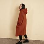 Tie-neck Hooded Woolen Coat
