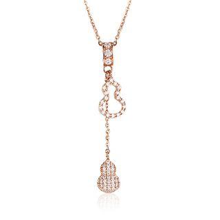 Rhinestone Gourd Pendant Necklace As Shown In Figure - One Size