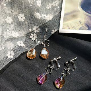 Cutout Star Beads French Hook / Clip-on Earrings