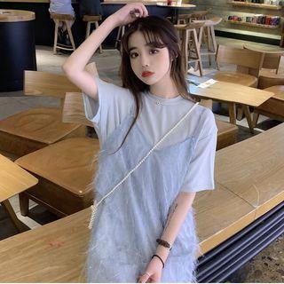 Wide 2-piece Spaghetti-strap Dress