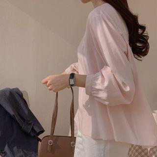 Bishop-sleeve Flare Blouse