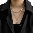 Pendent Layered Chain Necklace Silver - One Size
