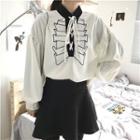 Lantern-sleeve Long-sleeve Loose-fit Blouse
