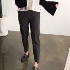 Elastic Waist Seam Front Tapered Pants