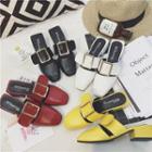 Block Heel Buckled Mules