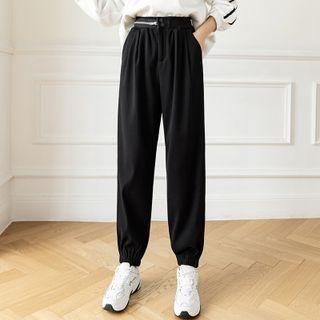Zip-accent Corduroy Harem Pants