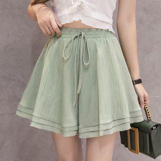 Drawstring Mini Chiffon Culottes