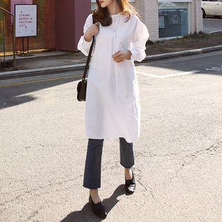 Crew-neck Dip-back Midi Dress