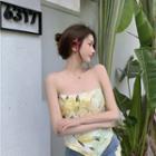 Floral Print Bow-back Camisole Top Yellow - One Size