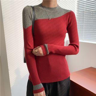 Contrast Color Knit Top