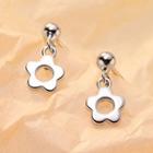 Flower Sterling Silver Dangle Earring 1 Pair - S925 Silver - Silver - One Size