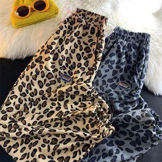 Leopard Print Corduroy Harem Pants