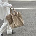 Gingham Canvas Tote Bag Gingham - Coffee - One Size