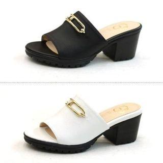 Metal Trim Platform Mules