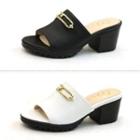 Metal Trim Platform Mules