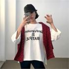 Cuffed-sleeve Lettering T-shirt