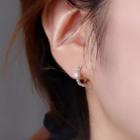 Cz Hoop Earring 1 Pair - Silver - One Size