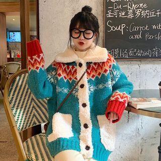 Fleeced Pattern Buttoned Jacket