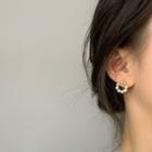 Faux Pearl Earring Stud Earring - 1 Pair - White & Gold - One Size