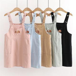 A-line Embroidered Printed Mini Pinafore Dress