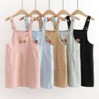 A-line Embroidered Printed Mini Pinafore Dress