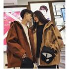 Couple Matching Pocketed Hooded Zip Jacket