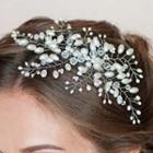 Bridal Faux-pearl Hair Comb Silver - One Size