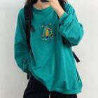 Embroidered Sweatshirt As Shown In Figure - One Size