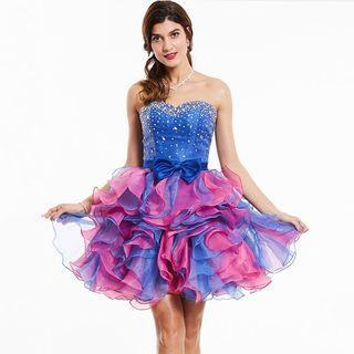 Off-shoulder Bow Accent Party Dress