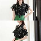 Two-way Tie-neck Floral Chiffon Blouse