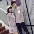 Couple Matching Striped T-shirt / T-shirt Dress